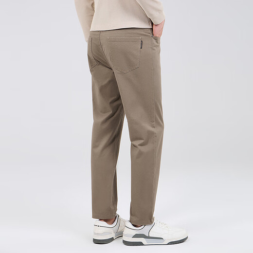 Dancing with the wolf [heavy cotton ammonia] Autumn and winter skin-friendly and warm commuting versatile stretch men's casual trousers 701 khaki 31
