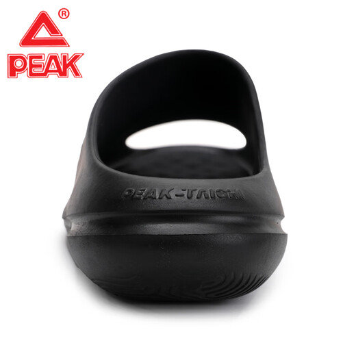 匹克态极拖鞋小胖拖男女款2025夏季新款户外沙滩运动拖鞋居家舒适凉拖 黑色/乳白 45