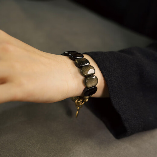 
MOLC Obsidian Bracelet for Men and Women Cat Eye Double Layer Bracelet Retro Trendy Birthday 520 Valentine's Day Gift for Boyfriend S1429 Obsidian Bracelet [SF Express Direct Mail]