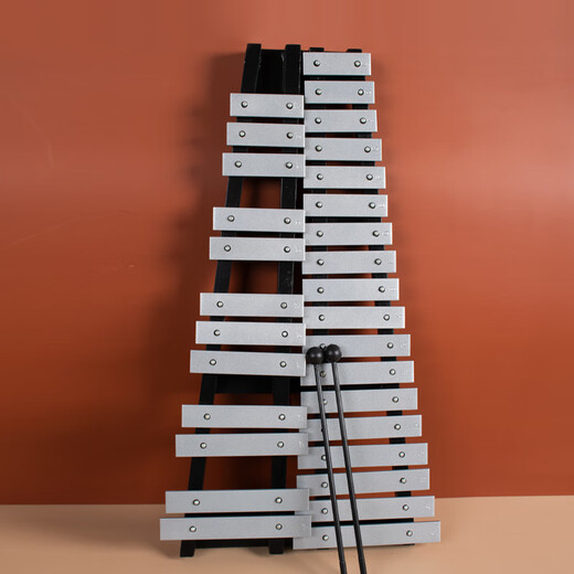 Qimei 37 kleiner Schreiner 30-Ton-Klavier-Percussion-Instrument Marimbaqin Orff Aluminiumplatte Klavier Kindergarten 15-Tone Klavier 25-Tone Mahagoni + Piano Box