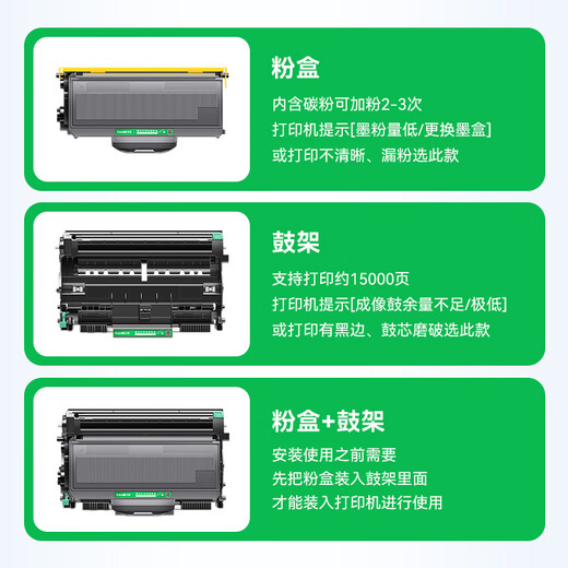 才进适用兄弟TN-2115粉盒2125 HL2140 dcp7030硒鼓7040 7450 7340 【鼓架】成像鼓15000页-1支