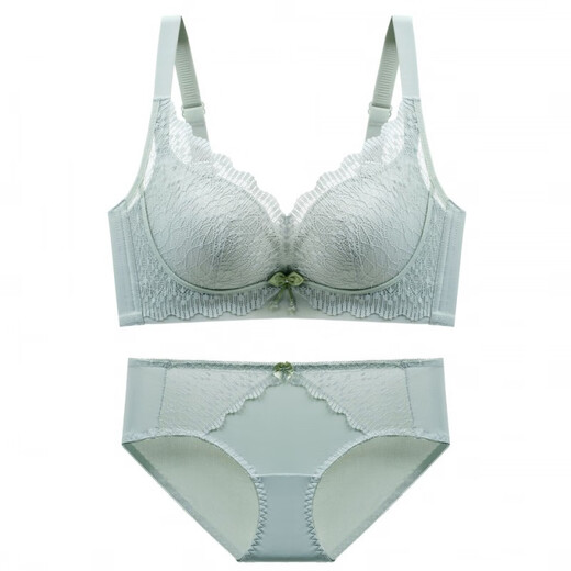 Modal wire-free comfortable lace set push-up sexy small breast underwear four-breasted bra for women black 998 set 80C 36C