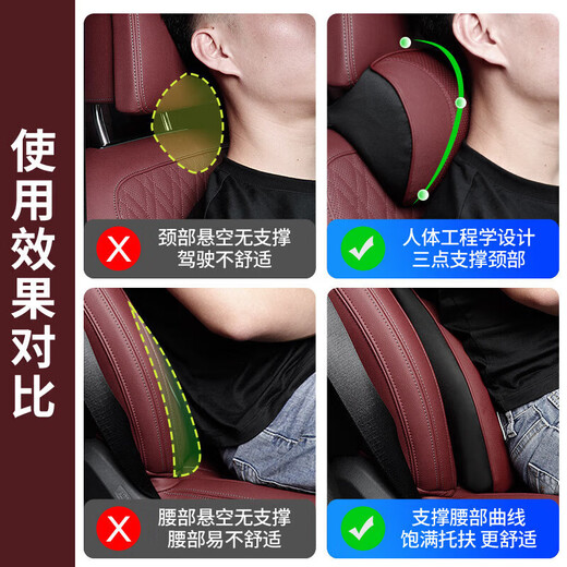 
Diyan headrest is suitable for Porsche pillow new Cayenne Paramela 718 cowhide car waist neck protection pillow headrest Porsche classic black one