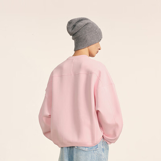 Skizzieren Sie Herrenkleidung 2025 Frühlings- und Sommer neuer runder Nackenmotor Pullover Drop Schulter Langarm Sweatshirt Loose Silhouette 9p1414970 687 Hellrosa L.