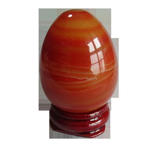 DRJEFUN Natural Red Agate Egg Handle Parts Raw Stone Ornaments Angry Management Egg Actual Practice Play No. 3527 Actual Practice One