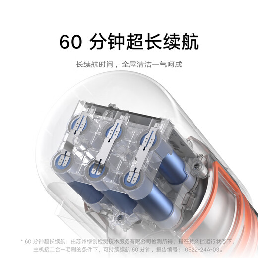 Mijia Xiaomi Wireless Vacuum Cleaner 3C Handheld High Suction Vacuum Cleaner Green Light Search Dust Display Home Living Room Bedroom Carpet Cleaning Suction Cat Hair Exclusively for Mi Fans
