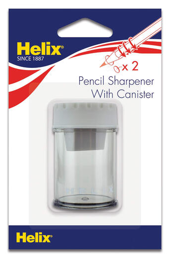 Helix Canister 铅笔卷笔刀，各种颜色 (17087) 2 Hole