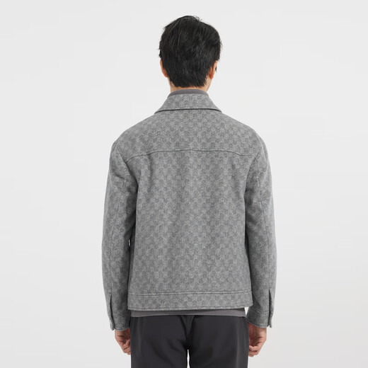 Lilang leichte Modelkleidung für Männer [Zwei-Farben Jacquard] Wollmantel Herrenkaschmere Wolle Mischjacke Q4dyr513 Hellgrau M (165)