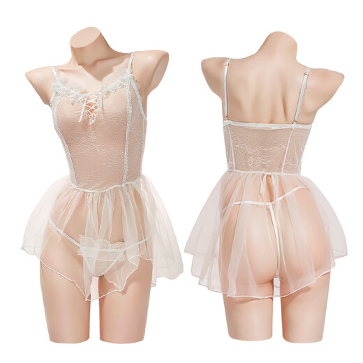 Nuevo encaje extremadamente seductor Sexy Perspective Sospecher Pasión Pasión para mujeres Pajama Uniforme 9755 Negro (Onewear 9755 Negro (Onewear + T-Pants) Todo tamaño