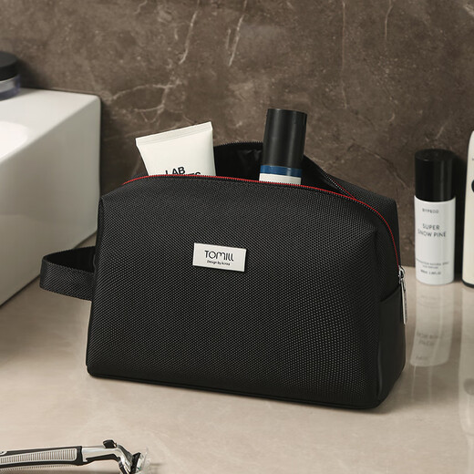 ToMill Toiletries Bag Men's Travel Toiletries Storage Bag Business Waterproof Business Travel Portable Bath Bag Large Capacity Gentleman-Black
