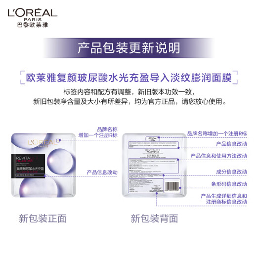 L'Oreal Rejuvenating Hyaluronic Acid Swelling Mask 15 Pieces Hydrating, Moisturizing, Anti-Wrinkle Firming Facial Skin Care Products Birthday Gift for Women