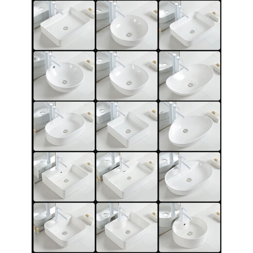 On-counter basin balcony single hole wash basin ceramic washing art basin household small size round wash basin rose red white 679A-40*30