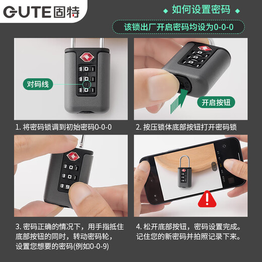 Goode (GoTe) Passwort Sperre Vorhängeschloss TSA Reisetasche Backpack Lock Anti-Diebstahl Koffer Schloss Schloss Schublade Schloss
