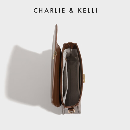 CHARLIE&KELLI CK brand bag for women, Valentine's Day birthday gift for girlfriend, retro armpit bag, single shoulder crossbody small square bag, caramel brown, Beijing warehouse delivery, gift bag + greeting card