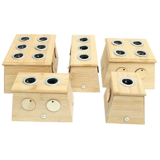 Qiling-Moxibustionsbox 12346-Loch-Gelenkmoxibustion, Körpermoxibustion, Bambus-Temperaturkontrolle, Moxibustion-Stick, Qi-Moxibustion-Säule Anti-Scenalting, Haushaltsmoxibusionspot, bequemer Moxibustion, Bamboo Drei-Loch + elastische Band + Moxibuktionssticke