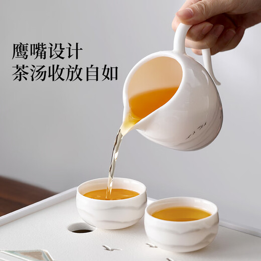 Shangyanfang Kung Fu tea set, a complete set of high-end household Dehua mutton-fat jade white porcelain teapot tea set, housewarming business gift