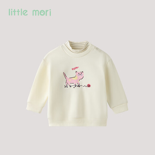 
little mori little forest children's clothing girls sweatshirt children's top half turtle neck autumn and winter clothes light pink 110 cm/4 years old
