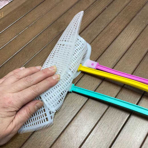 康丽雅 3523 熟胶塑料苍蝇拍 长柄竹柄手动苍蝇拍子 颜色随机 塑料熟胶头