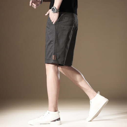 
JEEP SPIRIT American casual shorts men's summer thin ice silk trendy brand loose sports mid-pants trendy straight-leg five-point pants 983 khaki B style 2XL [suitable for 170-190Jin [Jin equals 0.5 kg]]