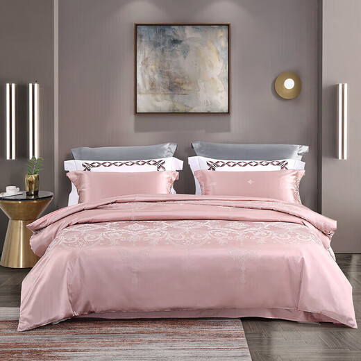 Mercury Home Textiles four-piece bed jacquard sheets light luxury high-end four-piece set single and double quilt covers pillowcases 1.8m bed Milan