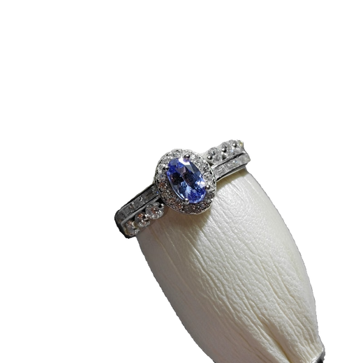 Shilian natural tanzanite ring 925 silver ring tanzanite blue facet clean body fire color good sapphire ring TS031