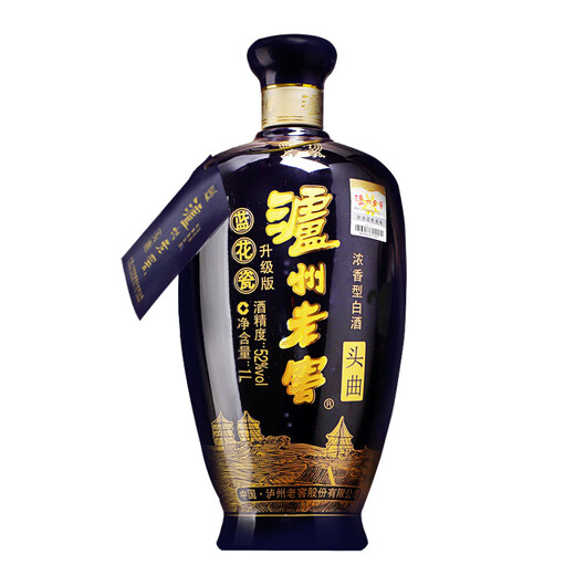 Luzhou Laojiao Blue Flower Porzellan TOU qu große Flasche große Kapazität Reicher Duft Weißwein 52 Grad 1000 ml Einzelflasche