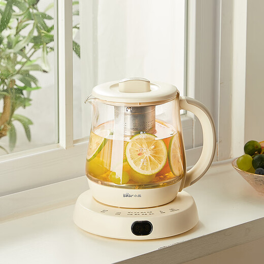 Bear Health Pot Mini Flower Teapot Office One Person Small Capacity Tea Maker Insulated Constant Temperature Tea Kettle Small Glass Electric Kettle Desktop Mid-Autumn Festival Gift YSH-D08L1 Multi-stage Constant Temperature 0.8L With Filter