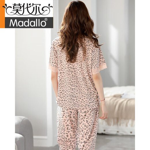 Modal Pyjamas Frauen mittleren Alters im mittleren Alter dünne, kurzärmelige, lange Hosen Baumwollseide Hauskleidung halbärmeliger Sommeranzug 3527 m [Empfohlen 80-100 Jin [Jin ist 0,5 kg]]
