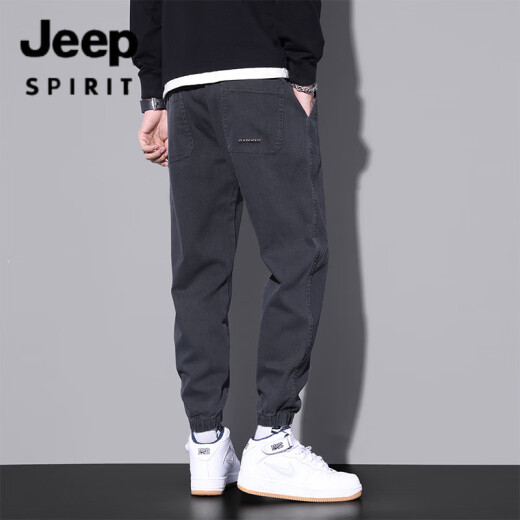 Jeep Spirit Jeep Sommer Jeep Herren Loose Foot Trendy Brand Elastic Working Hosen 2025 Neues Freizeitsport JBB-9859-Black M
