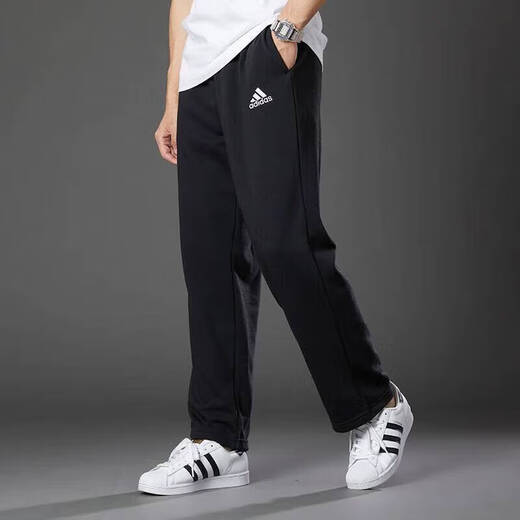 阿迪达斯（adidas）男裤运动裤子男 春夏新款休闲裤保暖耐磨透气长裤 GK9273/针织直筒/白标 2XL