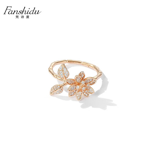 QUAMER old phoenix color gold index finger flower ring female Internet celebrity personality Korean version rose gold opening adjustable rose gold opening adjustable