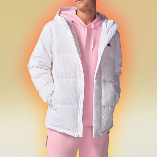 Adidas down jacket men's new winter sports and casual windproof clothing outdoor thickened warm down jacket IZ4884 white M