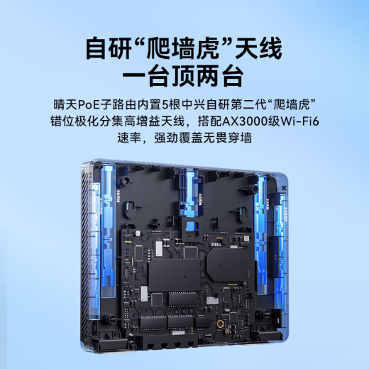 ZTE (ZTE) Sunny PoE sub-router (single installation) needs to be used with a package. The sub-master router fully covers AC+AP through the wall Wangxingyun series