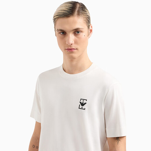 ARMANI/阿玛尼 EA 鹰标男士丝光棉简约短袖圆领T恤 EM001068 AF12926 卡其 U1098 M