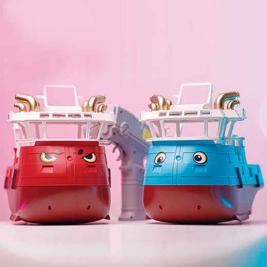 Q version remote control tugboat charging high-speed speedboat ship wireless electric boy children's water toy boat model 25cm Barco tugboat blue (dual electric version)