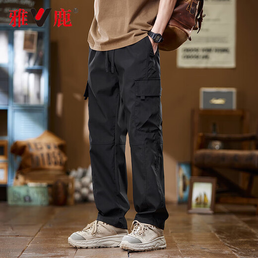 Yalu pantalon de travail masculin mince fine marque de mode américaine pantalon masculin lâche pantalon décontracté à jambe droite glace pantalon à séchage rapide au cool a168 kaki 3xl