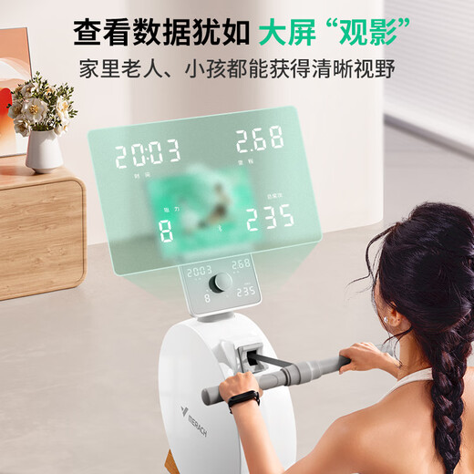 Merrick rowing machine home smart resistance-adjustable magnetic control fitness equipment indoor aerobic and anaerobic exercise Q3 self-generating - solid wood alloy double slide rails