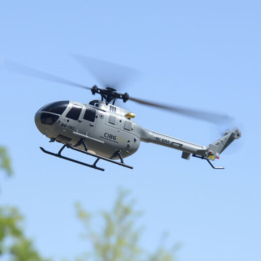 ZHIOC186像真遥控直升机BO105四通道武装飞机高端航空模型成人玩具 BO105灰色【双电30分钟】