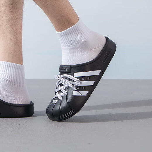 阿迪达斯 （adidas）休闲鞋男鞋女鞋2025夏季新款运动鞋户外透气洞洞鞋沙滩拖鞋JH9848 JH9848黑色 46