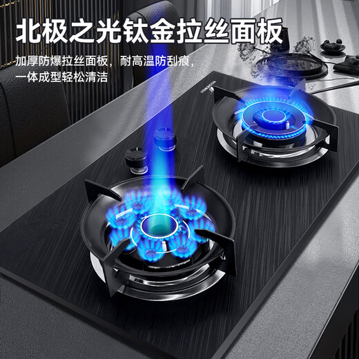 申花猛火灶煤气灶商用燃气灶7.2kW大火力熄火保护涡轮增压直喷火柱双灶天然气液化气灶具台嵌两用 【液化气】左5.0右7.2-磨砂面板-L733MZ 【上门安装】