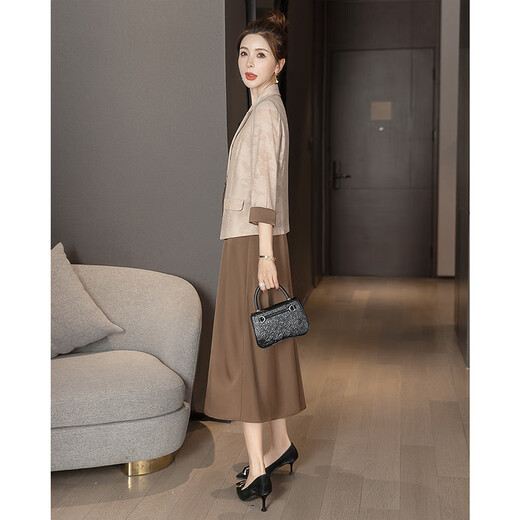 
Sibaiser Fashion Set 2025 Spring and Summer New Women's Blazer with Vest Skirt Commuter Two-piece Set