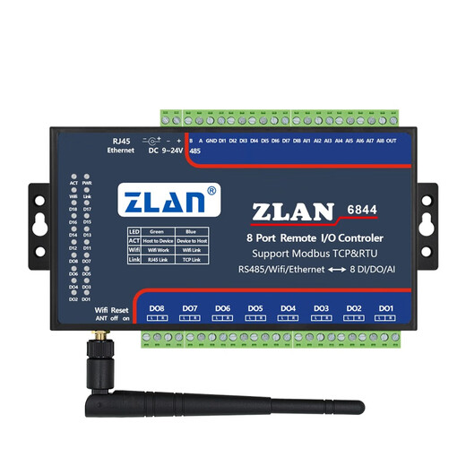 Module de saisie et de sortie du commutateur Zlan 8 canaux DI / DO / AI ANALOGIQUE ACQUISITION DE LA QUANTITÉ 6802/6842/684 Zlan6802 Par défaut