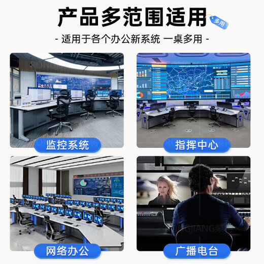 荣将监控操作台指挥调度台工控台中心视频控制台机房安防三联操作台