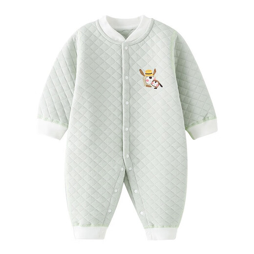 Banjvall baby clothes autumn and winter quilted onesies 0-2 years old boys and girls pure cotton long-sleeved pajamas newborn baby clothes thickened Hi-leather duck clothes 90cm (recommended height 79-90cm for 12-18 months)