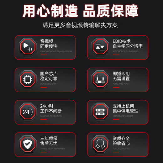 FiberHome HDMI optical transceiver, fiber optic to HDMI extender, HD video transmitter, HDMI optical fiber transceiver, audio and video optical transceiver, price per pair, high-definition model, 1-way HDMI video optical transceiver丨SC interface, Beijing warehouse delivery