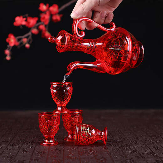 Wine-pouring wine jug wedding transparent plastic wine jug large-capacity red wine-pouring wine jug bridal dowry supplies creation