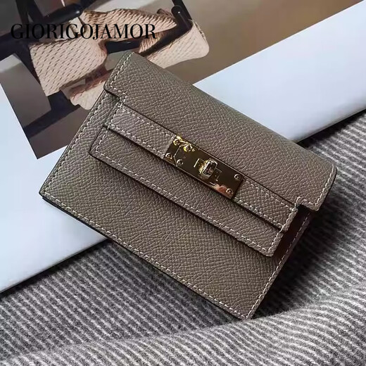 GIORIGOJAMOR light luxury bag women's card bag women's small and exquisite ultra-thin multi-card bags for women's birthday gifts for wife and girlfriend Elephant gray