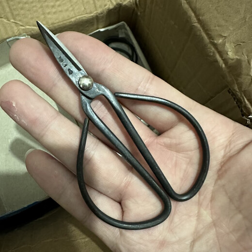 Zhang Xiaoquan Schere handgeschmiedete altmodische Haushaltsschere Retro-Teeverpackung kleine Schere Teekunstschere Teezubehör Zhang Xiaoquan handgeschmiedete Schere (Silber) 105*6