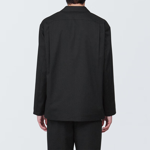 无印良品 MUJI 男式 夹克 长袖 男士外套男款春秋 西装小西服AC1W3A4S 黑色 XL(180/104A)