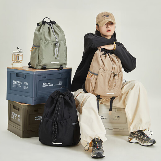 BOSTANTEN Men's Lightweight Drawstring Backpack Student School Bag Sports Mountaineering Bag Large Capacity Outdoor Cycling Backpack Women